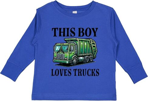 تي شيرت Inktastic This Boy Loves Trucks للأطفال الصغار بأكمام طويلة in Kuwait