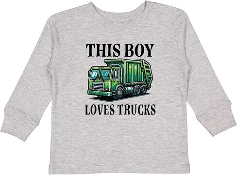 تي شيرت Inktastic This Boy Loves Trucks للأطفال الصغار بأكمام طويلة in Kuwait