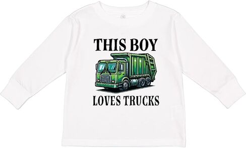 تي شيرت Inktastic This Boy Loves Trucks للأطفال الصغار بأكمام طويلة in Kuwait