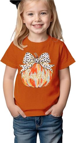 Toddler Pumpkin Halloween Tshirt Baby Boy Girl Gold Glitter Pumpkin Tee Short Sleeve Spooky Season Top Kids in Saudi Arabia