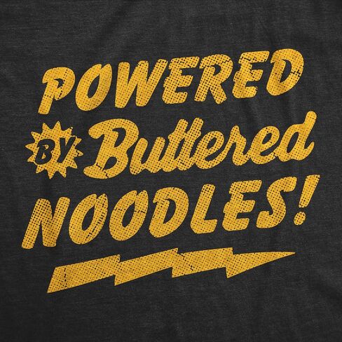Toddler Funny T Shirts Powered by Butter Noodles Sarcastic Food Graphic Novelty Tee for Young Kids in Saudi Arabia