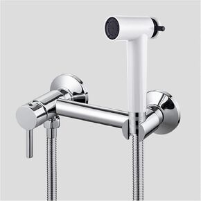 Handheld Bidet Sprayer for Toilet Brass Baby Cloth Diaper Sprayer, Hot & Cold Water Adjustable, White & Chrome with Stainless Steel Hose,One Color-2m Hose in Saudi Arabia