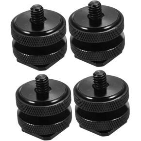 Lurrose 4 PCS Hot Shoe Mount Adapter with Dual Nuts Flash Shoe Stand for DSLR Camera Rig Lightweight Camera Mount Screw for LED Light Microphone Monitor Accessories in Saudi Arabia