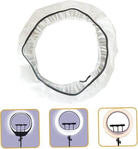 NUOBESTY 18-Inch Ring Light Diffuser for Photography Adjustable Soft Light Sock for Live Streaming and Makeup Translucent Color Fabric Compatible Phones in Saudi Arabia