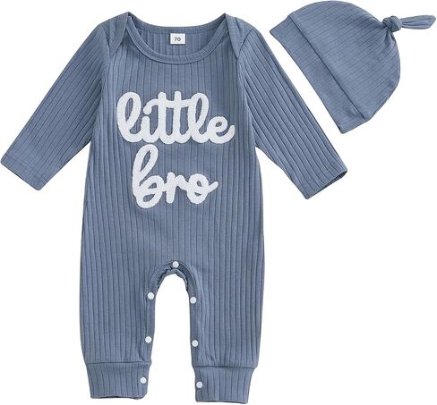 Giraropa Newborn Baby Boy Long Sleeve Romper Bodysuits Coming Home Outfit 2Pcs Hat Jumpsuit Cute Infant Fall Winter Clothes in Saudi Arabia