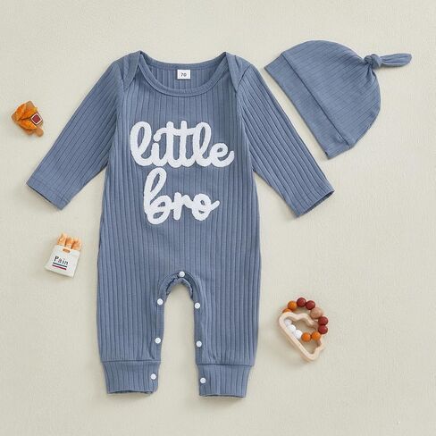 Giraropa Newborn Baby Boy Long Sleeve Romper Bodysuits Coming Home Outfit 2Pcs Hat Jumpsuit Cute Infant Fall Winter Clothes in Saudi Arabia