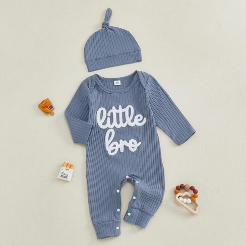 Giraropa Newborn Baby Boy Long Sleeve Romper Bodysuits Coming Home Outfit 2Pcs Hat Jumpsuit Cute Infant Fall Winter Clothes in Saudi Arabia