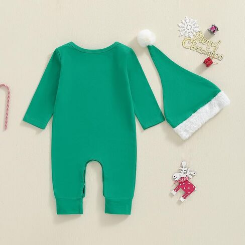 Amuver My First Christmas Baby Boy Girl Outfit Newborn Infant Christmas Clothes Long Sleeve Romper with Santa Hat in Saudi Arabia