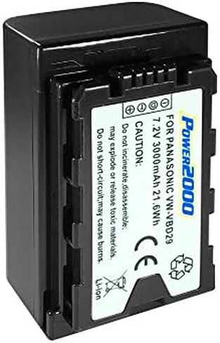 Synergy Digital Camcorder Battery, Works with Panasonic AG-HPX170 Camcorder, (Li-Ion, 7.2V, 3000 mAh) Ultra Hi-Capacity, Compatible with Panasonic VW-VBD29 Battery in Saudi Arabia