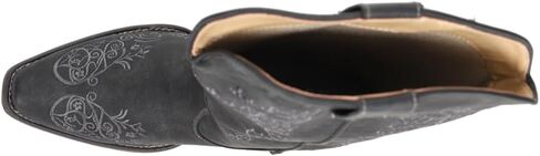 ROPER Womens Riley Scroll Embroidered Snip Toe Casual Boots Mid Calf Low Heel 1-2" - Black - Size 9.5 M in Saudi Arabia