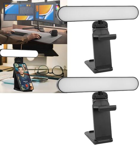 Zopsc Dual Computer Screen Light Bar, 10 Level Brightness Adjustable LED Monitor Light with 3 Color Modes, USB C Powered for Work Video Conference Selfie in Saudi Arabia