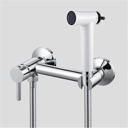 Handheld Bidet Sprayer for Toilet Brass Baby Cloth Diaper Sprayer, Hot & Cold Water Adjustable, White & Chrome with Stainless Steel Hose,One Color-2m Hose in Saudi Arabia
