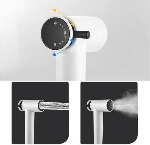 Handheld Bidet Sprayer for Toilet Brass Baby Cloth Diaper Sprayer, Hot & Cold Water Adjustable, White & Chrome with Stainless Steel Hose,One Color-2m Hose in Saudi Arabia