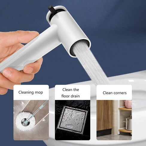 Handheld Bidet Sprayer for Toilet Brass Baby Cloth Diaper Sprayer, Hot & Cold Water Adjustable, White & Chrome with Stainless Steel Hose,One Color-2m Hose in Saudi Arabia