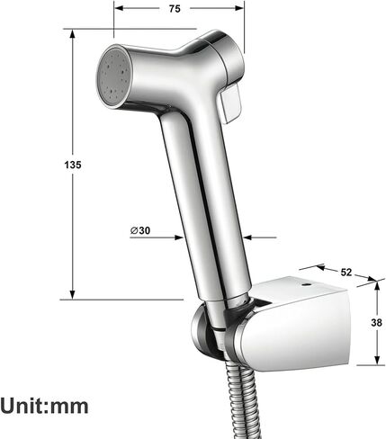 Handheld Bidet Sprayer Kit for Toilet, Adjustable Water Pressure, ABS Cloth Diaper Sprayer, Bracket, Feminine Wash, Leak-Proof Hose,Chrome in Saudi Arabia