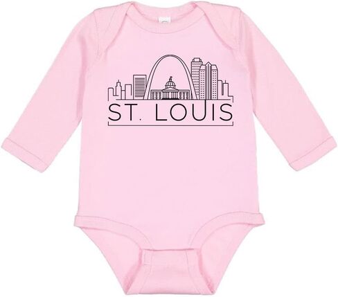 Skyline St. Louis Missouri Long Sleeve Baby Infant Bodysuit in Saudi Arabia