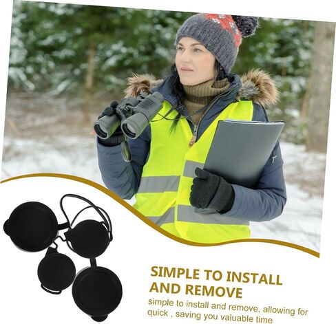 3pcs Rubber Lens Caps for Binocular Objective and Eyepiece Protective Covers for Outdoor Adventures Fit Lens Accessories for Hiking Bird Watching Travel in Saudi Arabia