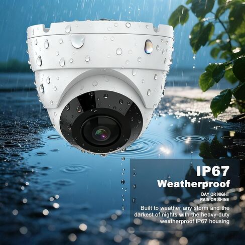 كاميرا مراقبة Real HD 4K 8MP PoE IP Fisheye 180° بانورامية بزاوية رؤية واسعة جدًا، كاميرا مراقبة خارجية، رؤية ليلية بالأشعة تحت الحمراء بطول 65 قدمًا، مقاومة للماء H.265 IP66، متوافقة مع NVR، ومتوافقة مع NDAA in Kuwait