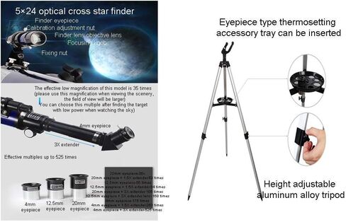 Monoculars Telescope, Telescopes for Astronomy Professional Stargazing Student Telescope， 45° Full Erect Mirror， High-Definition Sky Viewing Adult En in Saudi Arabia