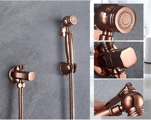 بخاخ بيديت محمول للمرحاض، بخاخ حفاضات قماش نحاسي ذهبي وردي، غسيل أنثوي محمول وغسيل الحيوانات الأليفة، سهل التركيب in Saudi Arabia