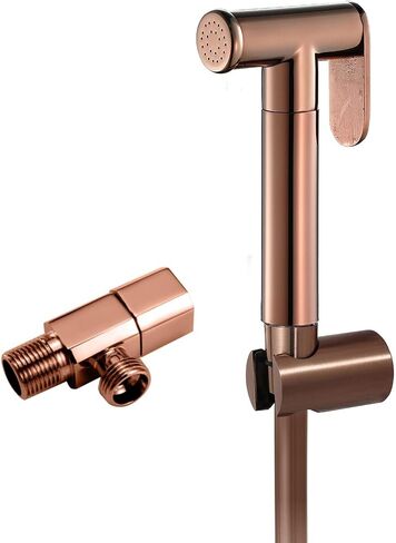 Handheld Bidet Sprayer for Toilet, Brass Cloth Diaper Sprayer, Personal Hygiene & Toilet Cleaning, Pet Washing, with Hose Angle Valve,Metallic in Saudi Arabia