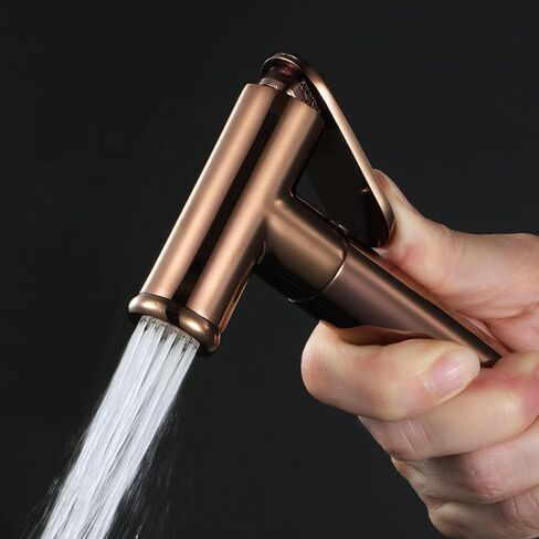 Handheld Bidet Sprayer for Toilet, Brass Cloth Diaper Sprayer, Personal Hygiene & Toilet Cleaning, Pet Washing, with Hose Angle Valve,Metallic in Saudi Arabia