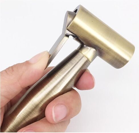Handheld Bidet Sprayer for Toilet Brushed Brass Portable Baby Cloth Diaper with Hose and Bracket, Feminine Wash, Easy to Install in Saudi Arabia
