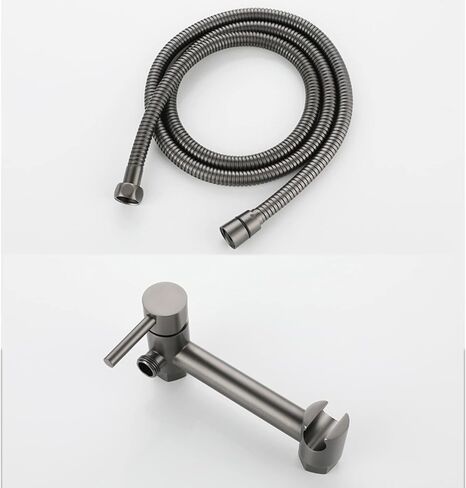 Bidet Sprayer Gun Gray Handheld for Toilet, Brass Baby Cloth Diaper Hot and Cold Water, with Hose Feminine Wash in Saudi Arabia
