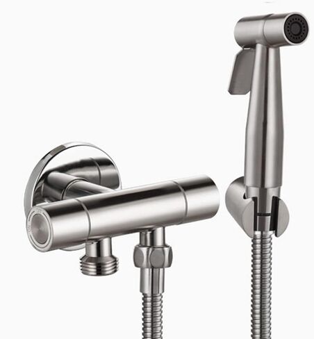 Handheld Bidet Sprayer for Toilet, Stainless Steel Brushed Baby Cloth Diaper Sprayer with Hose & Bracket, Feminine Wash, Easy Install in Saudi Arabia
