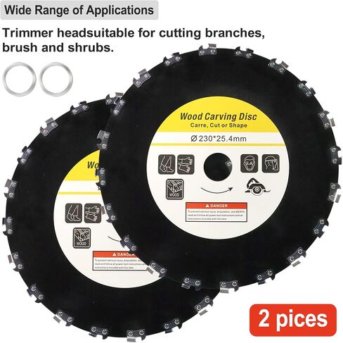 2-Set 9" x 20 Teeth Chainsaw Tooth Carbon Steel Brush Cutter Blade for Weedeater, Weed Eater Trimmer Saw Blade Attachment for 25.4mm or 20 mm Arbor Compatible with Stihl,Husqvarna, Ego, Honda in Saudi Arabia