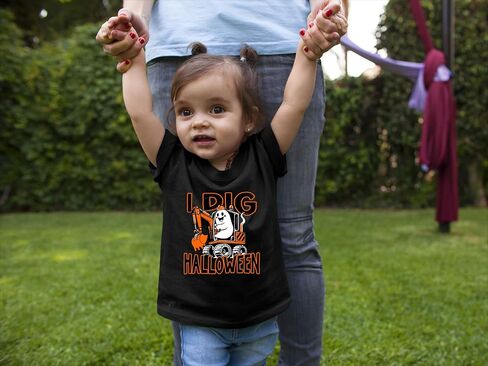 Go All Out I Dig Halloween Funny Ghost Driving Excavator Toddler Youth Toddler T-Shirt in Saudi Arabia