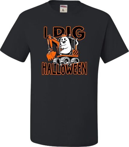 Go All Out I Dig Halloween Funny Ghost Driving Excavator Toddler Youth Toddler T-Shirt in Saudi Arabia