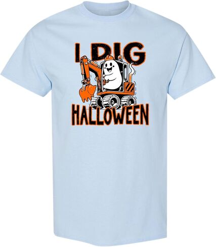 Go All Out I Dig Halloween Funny Ghost Driving Excavator Toddler Youth Toddler T-Shirt in Saudi Arabia