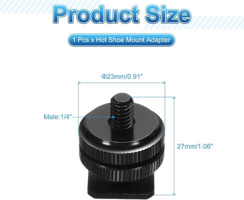 PATIKIL Hot Shoe Adapter 1/4" Male, 1 Pcs Hot Shoe Mount Adapter Camera Mount Screw Camera Video Light Converter for Microphone Holder Accessories 1.06x0.91x0.91 Inch in Saudi Arabia