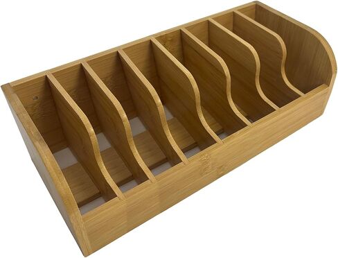 Bamboo Sandpaper Holder & Organizer - Pre-Assembled Storage for 5 Inch Sanding Discs, Sanding Blocks & Saw Blades | Compact & Durable Woodworking Tool Accessory (10 bins) in Saudi Arabia