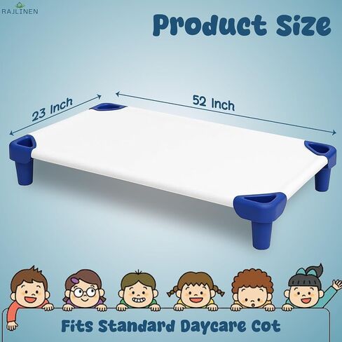 Daycare Cot Sheets for Toddlers and Preschool, Standard Size (22" X 40") 12-Pack Bulk, 100% Microfiber, Soft & Breathable Cot Sheets with Corner Elastic Loops, for Kids’ Nap Time (White) in Saudi Arabia