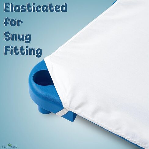 Daycare Cot Sheets for Toddlers and Preschool, Standard Size (22" X 40") 12-Pack Bulk, 100% Microfiber, Soft & Breathable Cot Sheets with Corner Elastic Loops, for Kids’ Nap Time (White) in Saudi Arabia