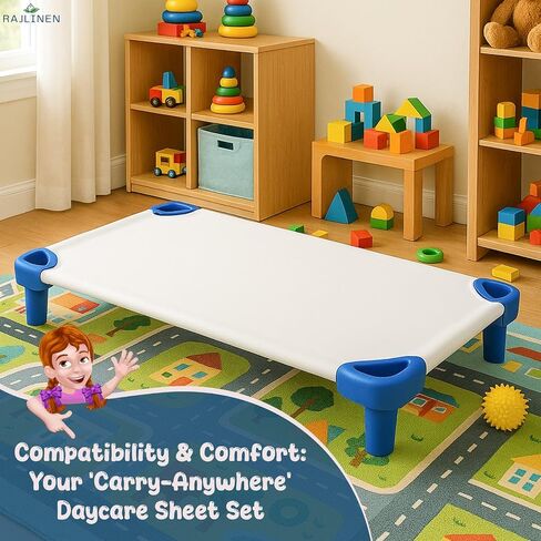 Daycare Cot Sheets for Toddlers and Preschool, Standard Size (22" X 40") 12-Pack Bulk, 100% Microfiber, Soft & Breathable Cot Sheets with Corner Elastic Loops, for Kids’ Nap Time (White) in Saudi Arabia