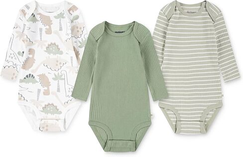 HUGGIES unisex-baby 3-pack Long Sleeve Bodysuit in Kuwait