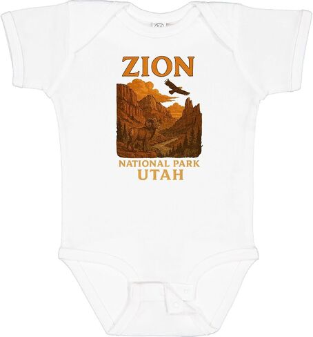 inktastic Zion National Park Utah Vintage Landscape Art Baby Bodysuit in Saudi Arabia
