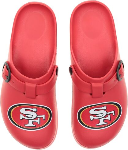 FOCO مفتوح من الخلف بإبزيم - صنادل مريحة سهلة الارتداء لمحبي الدوري الوطني لكرة القدم الأمريكية، أحذية الفريق مرخصة رسميًا in Kuwait