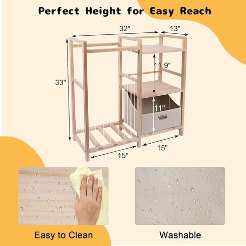 تخزين الحيوانات المحشوة مع رف للكتب، منظم ألعاب قطيفة مقاس 81.28 سم مع رف للكتب، حامل خشبي للحيوانات المحشوة مع صندوق قابل للإزالة، تخزين قطيفة حديقة الحيوان لغرفة النوم/غرفة اللعب/غرفة المعيشة in Kuwait