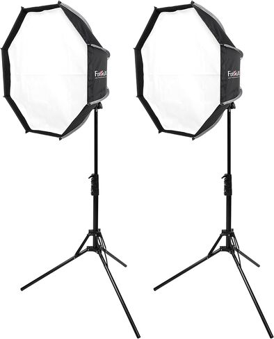 Fotodiox DLX EZ-Light T660 2-Light Kit - Set of Two Collapsible Bicolor (3200k-5600k) Photo/Video LED Lights w/ 24" Softbox, Handle, Grid & 6' Stand in Saudi Arabia