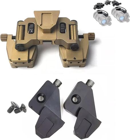 حامل نظارات الرؤية الليلية الجديد من الألومنيوم، حامل Nvg Mount Dovetail J Arm Rhino Mount، نظارات رؤية ليلية معدنية، مادة سبائك الألومنيوم، لمنظار Pvs-14 أحادي أو مجهر (اللون: ذهبي) in Kuwait