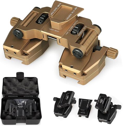 نظارات الرؤية الليلية المعدنية J Arm Mount، Nvg Mount Dovetail J Arm Rhino Mount، حامل نظارات الرؤية الليلية الجديد من الألومنيوم، محول حامل الخوذة، لنظارات الرؤية الليلية Pvs-14 (اللون: ذهبي) in Kuwait