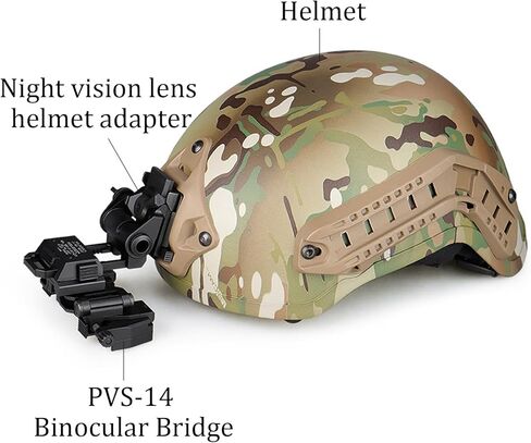 New Aluminum Night Vision Goggle Mount,Nvg Mount Metal Bracket,Nvg Mount Dovetail J Arm Rhino Mount,Night Vision Goggles Holder Adapter,for Pvs-14 Night Vision Goggles Monocular or Binoc(Color:Golden) in Kuwait