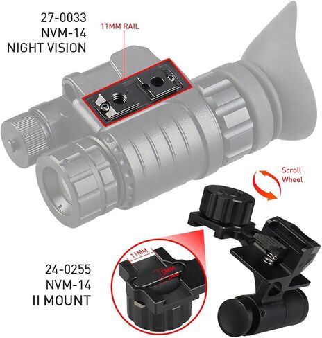 New Aluminum Night Vision Goggle J-Arm Mount,Nvg Mount Dovetail J Arm Rhino Mount,Metal J Arm Mount Night Vision Goggles, Aluminum Alloy Material,for Nvm-14,Pvs-14,Etc in Kuwait