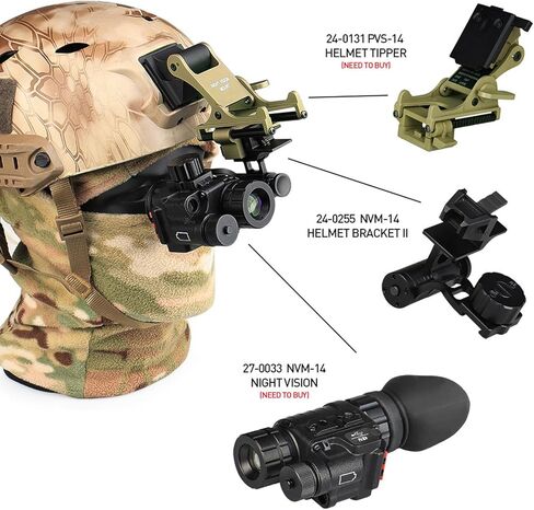 New Aluminum Night Vision Goggle J-Arm Mount,Nvg Mount Dovetail J Arm Rhino Mount,Metal J Arm Mount Night Vision Goggles, Aluminum Alloy Material,for Nvm-14,Pvs-14,Etc in Kuwait
