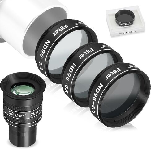 Alstar 1.25" 58 Degree 25mm Telescope Eyepiece - Bundle with - 1.25" Telescope Moon Filter Set in Saudi Arabia