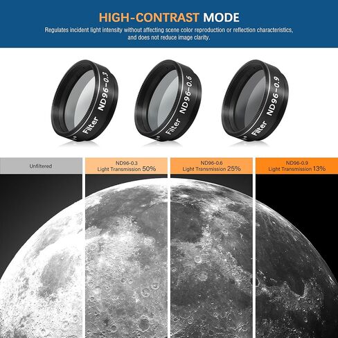 Alstar 1.25" 58 Degree 25mm Telescope Eyepiece - Bundle with - 1.25" Telescope Moon Filter Set in Saudi Arabia